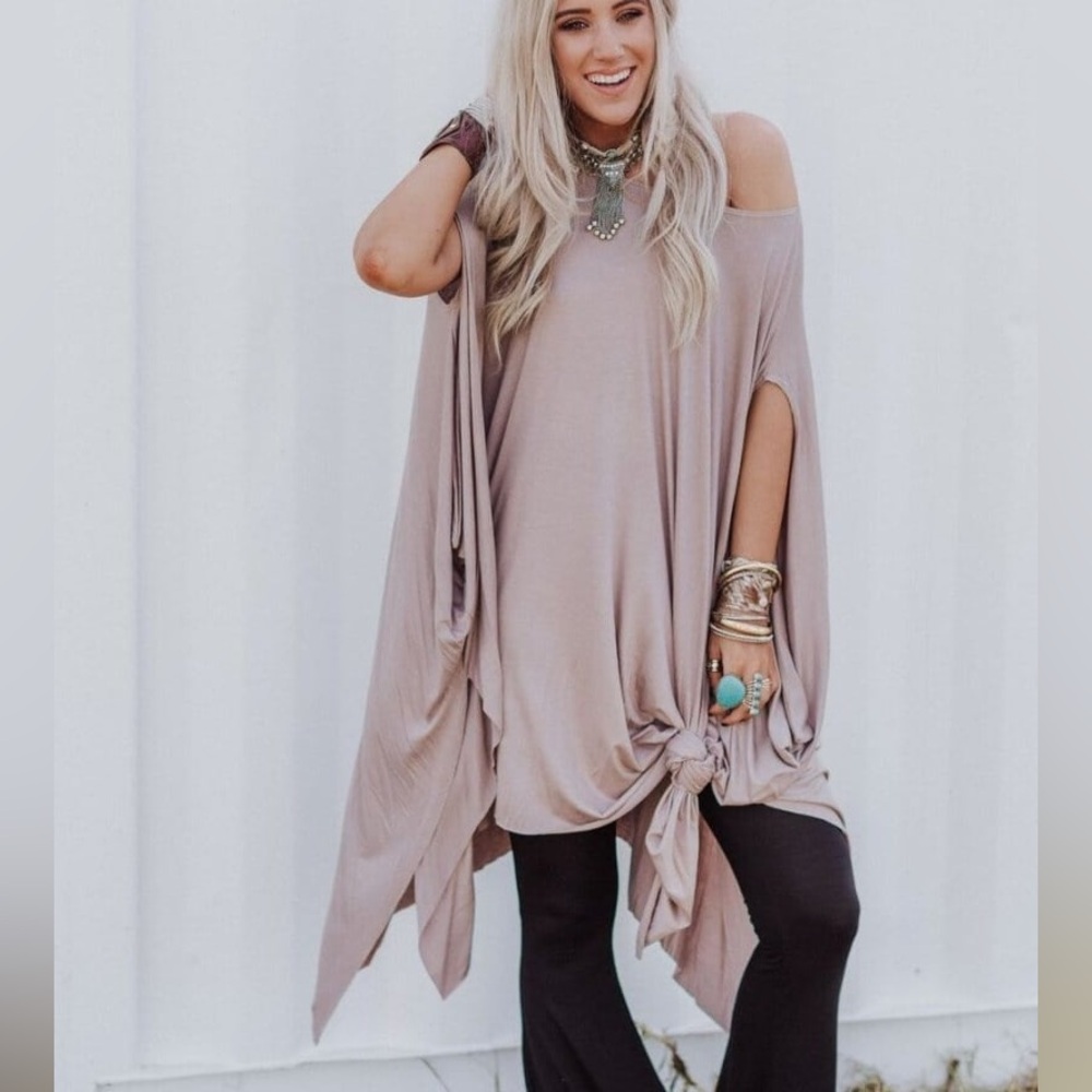 Three Bird Nest Wren tunic peachy tan | OS